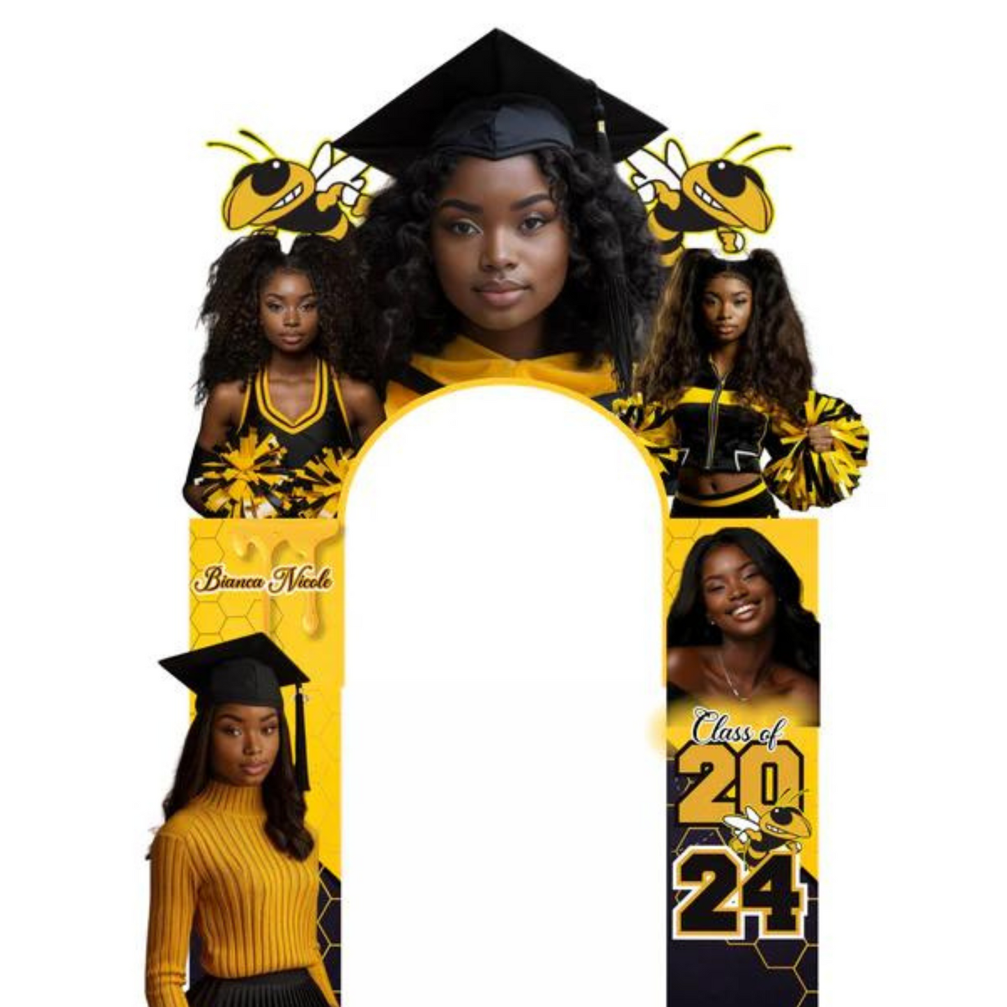 Yellow Graduation Editable Arch Template (Canva)