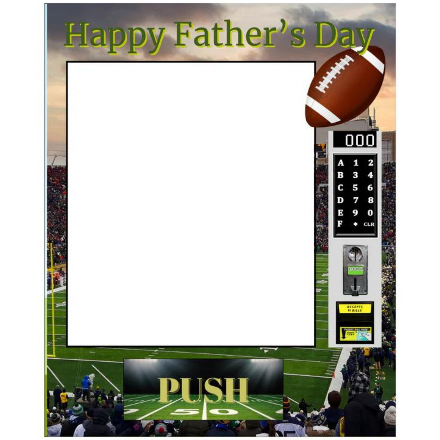 Football Father's Day Editable Vending Machine Template & Design (Canva)