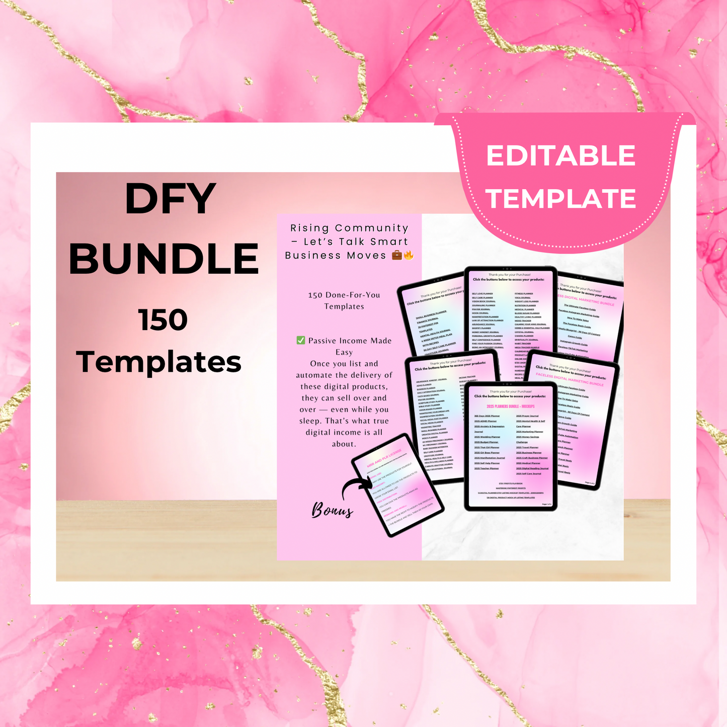2025 DFY 150+Bundle Templates +Mockup Design
